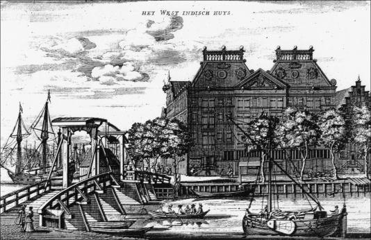 The West India House in Amsterdam. 1655. Engraving. Amsterdam, Stadsarchief Amsterdam (010097011457).