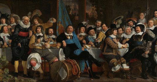 Banquet at the Crossbowmen’s Guild in Celebration of the Treaty of Münster, Bartholomeus van der Helst, 16